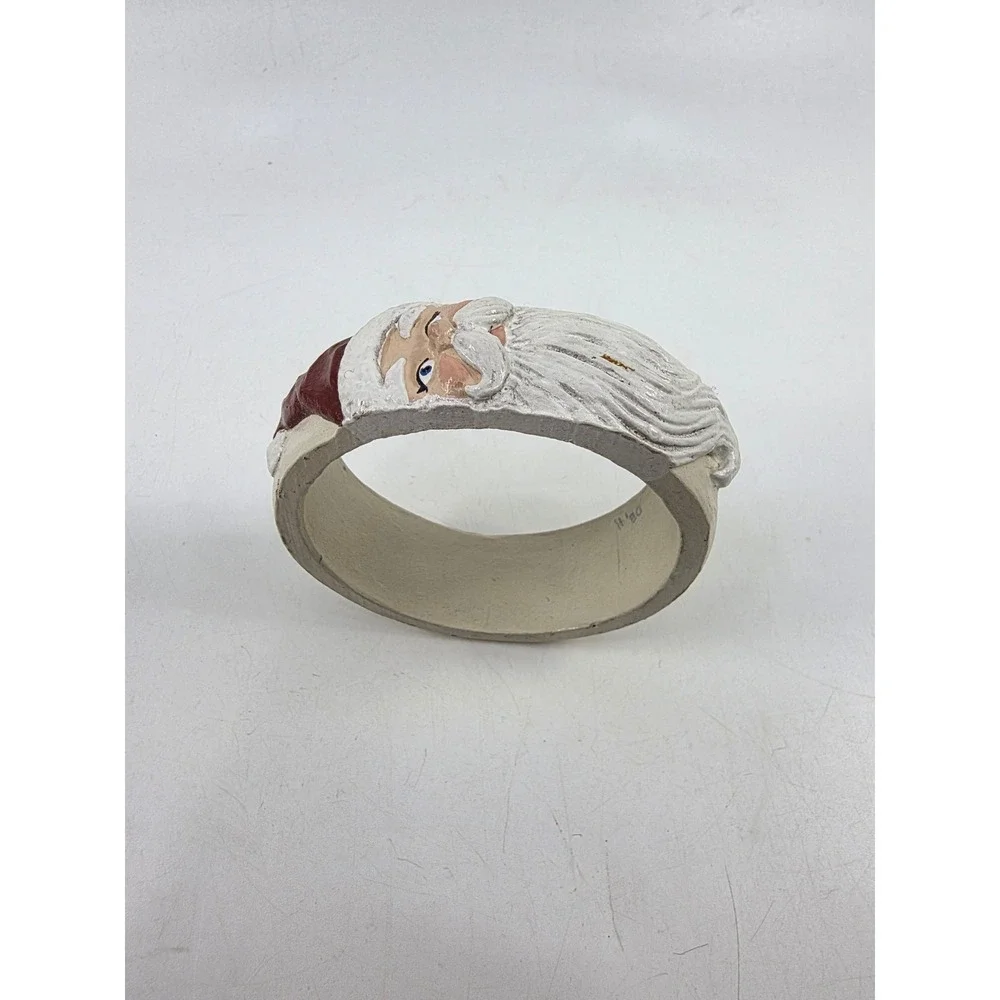 Rare Jim Shore Santa Claus Resin Bracelet Vintage 1990 3D Folk Art Christmas